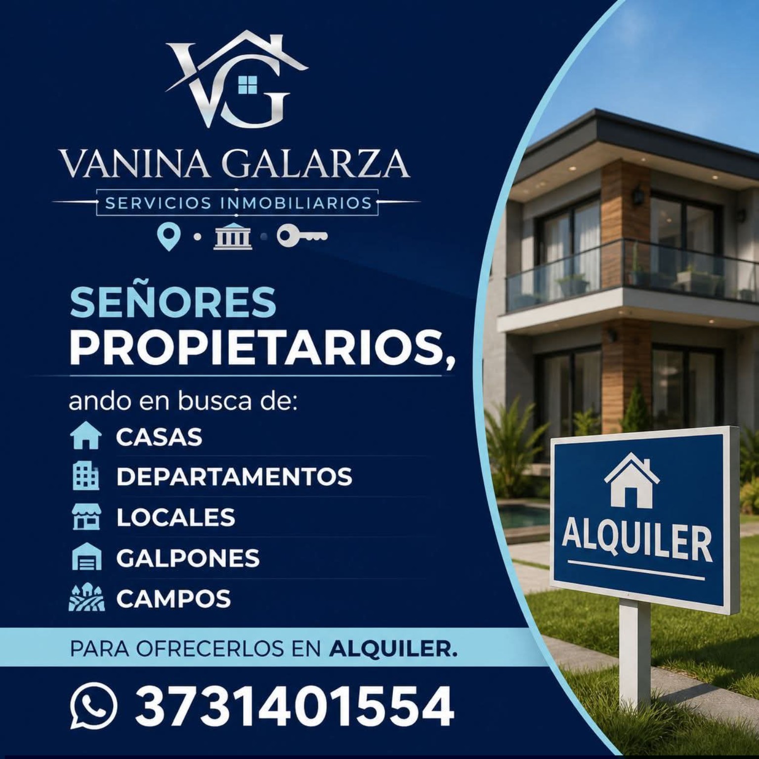 Vanina Galarza busca propiedades para alquiler
